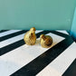 Pair of Vintage Brass Quail Figurines