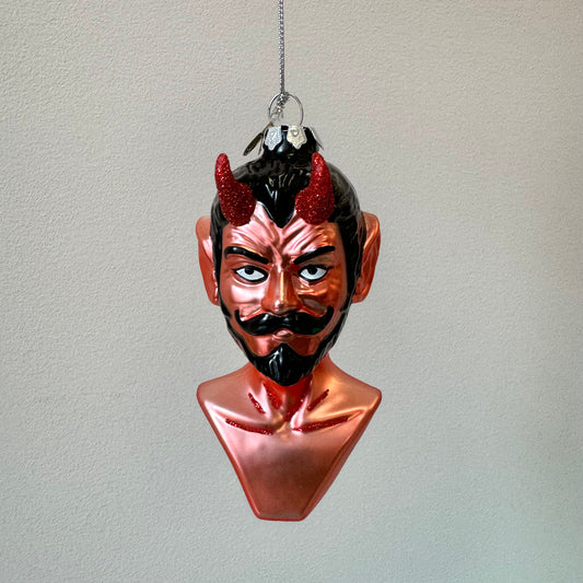 Devil Head Glass Ornament