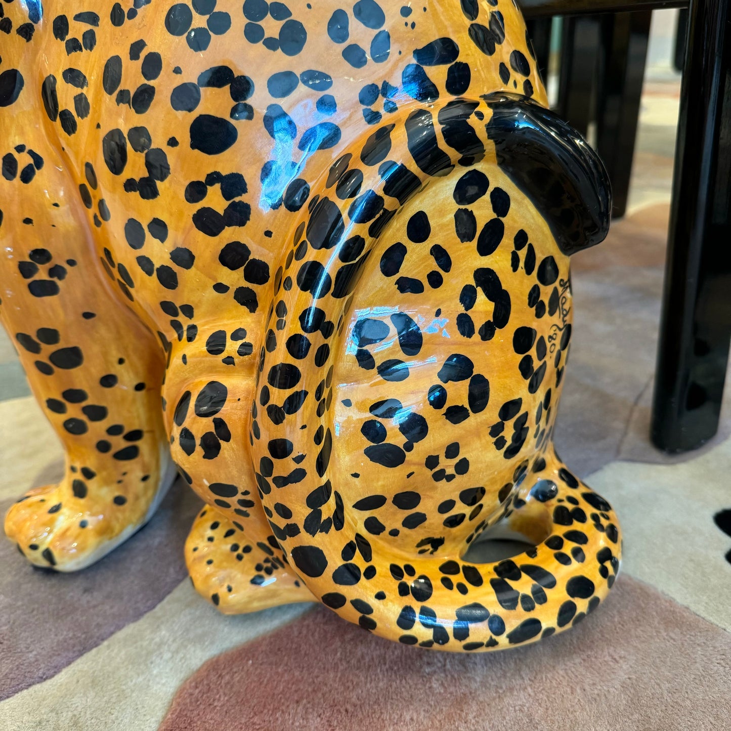 Vintage Ceramic Leopard Statue (as is)