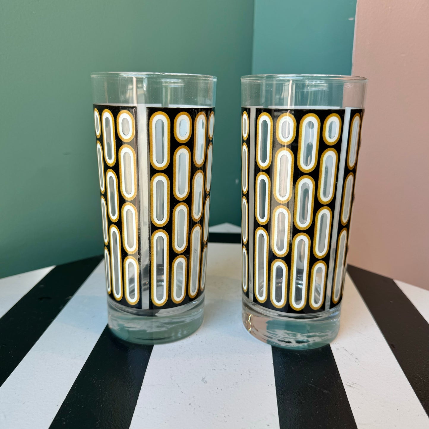 Dots & Dashes Black Collins Glasses - PAIR