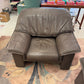 1980's Vintage Taupe Leather Adjustable Arm Chair by Durlet