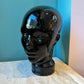 Vintage Black Glass Mannequin Head