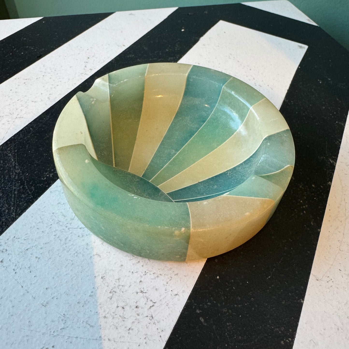 Vintage Sunburst Stone Ashtray