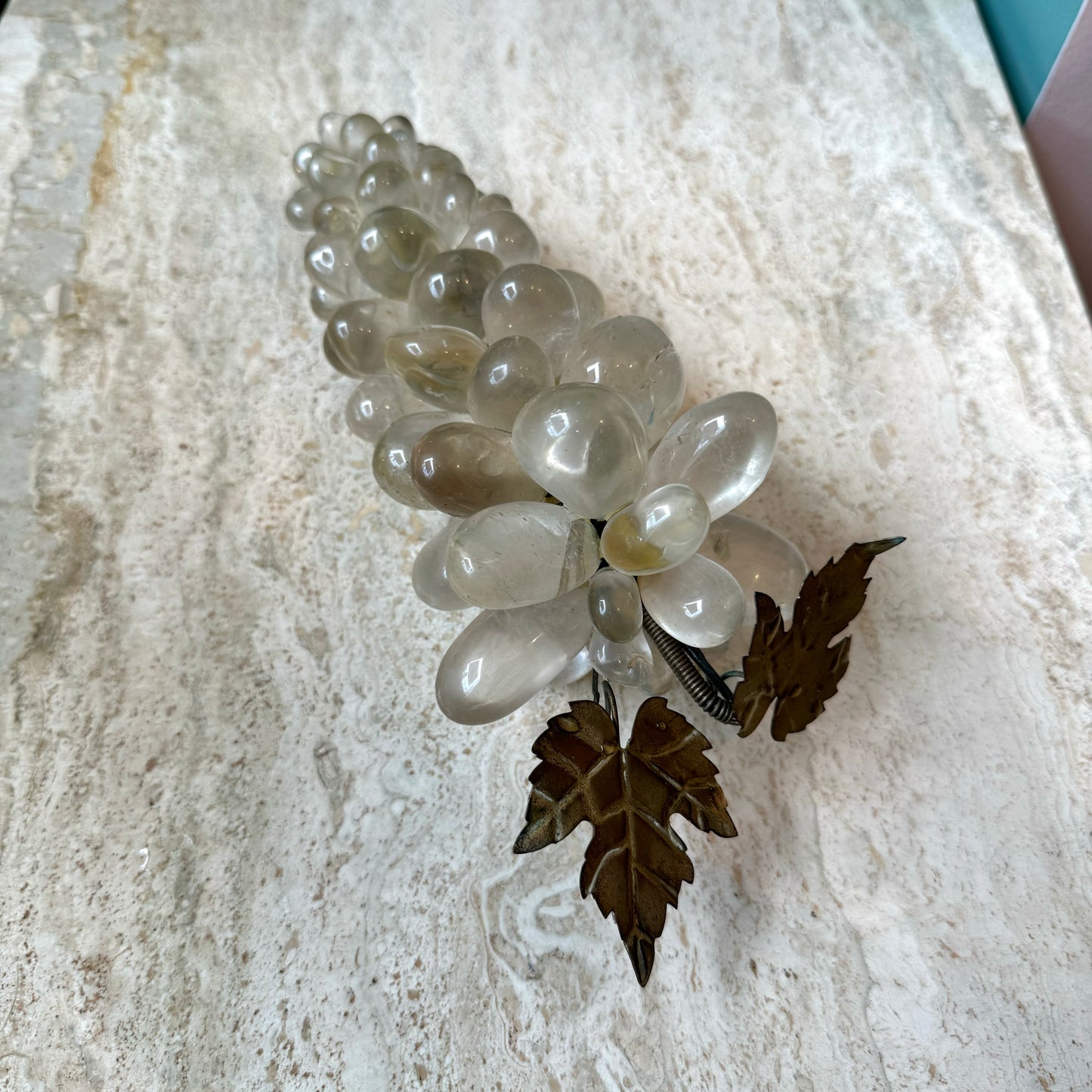 Mid Century Bunch of Large Clear Glass Grapes