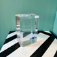 Vintage Karl Springer Style Lucite Block Bookend