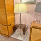 Vintage Mid Century Smoked Lucite Magazine Rack Table and Floor Lamp