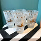 Set of 4 Vintage Frosted Cavalcade Horses Drinking Glasses