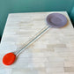 Glass Color Block Serving Spoon: Lavender / Clear / Orange