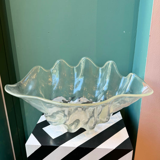 XL Vintage Lucite Clam Shell Bowl