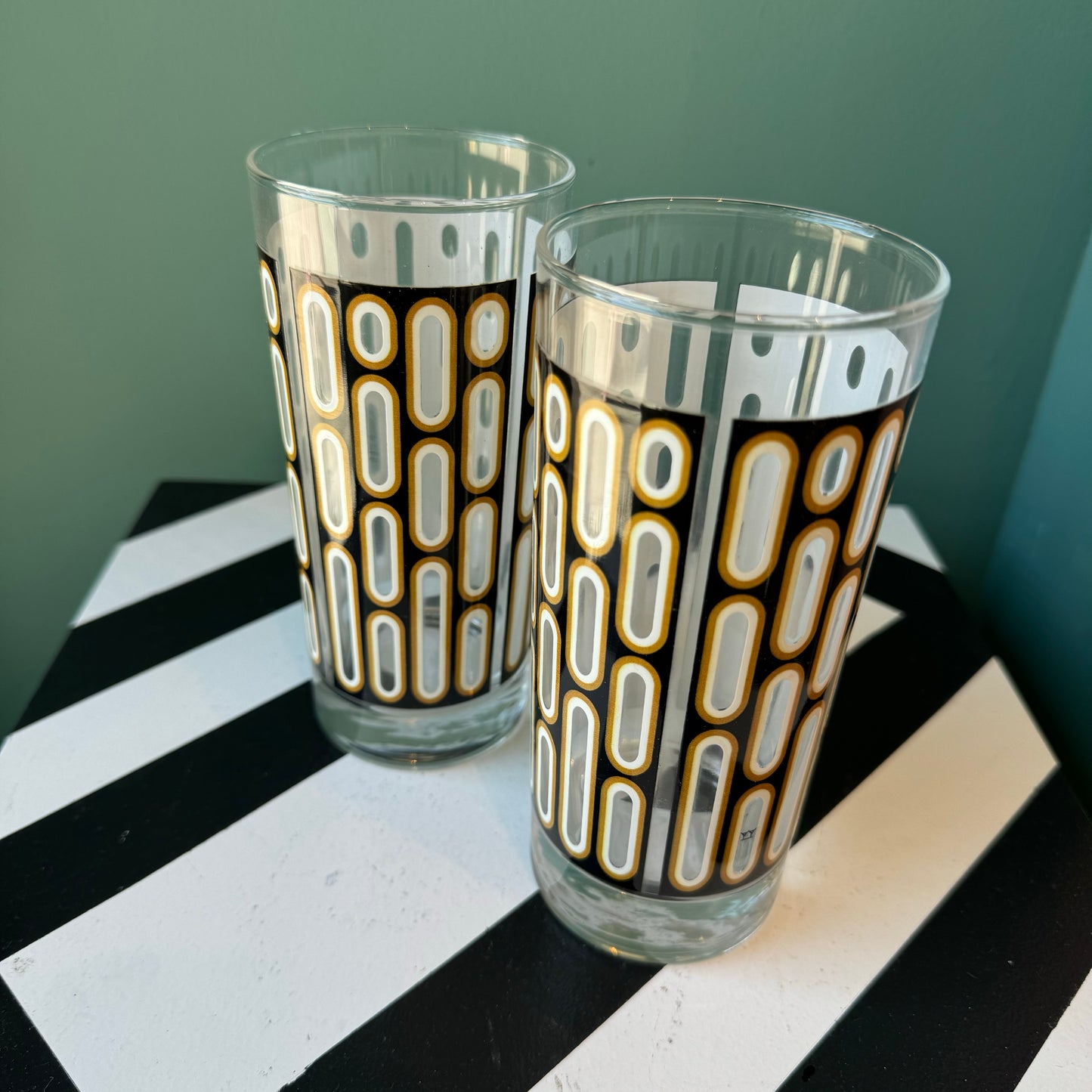 Dots & Dashes Black Collins Glasses - PAIR