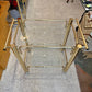 Vintage 2 Tier Brass and Glass Rolling Bar Cart