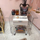 Vintage 3 Tier Lucite Rolling Cart/Shelf