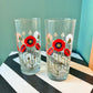 Red Poppy Collins Glasses- A PAIR