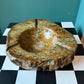 1960's Brown Alabaster Stone Slab Ashtray