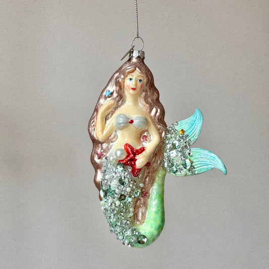 Mermaid Glass Ornament