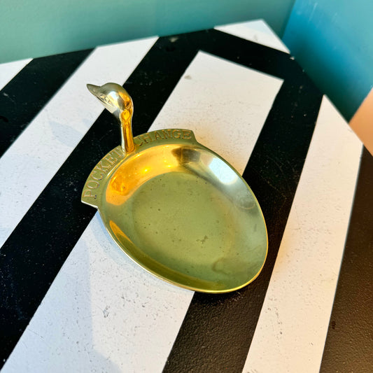 Vintage Brass Duck Head ‘Pocket Change’ Catchall