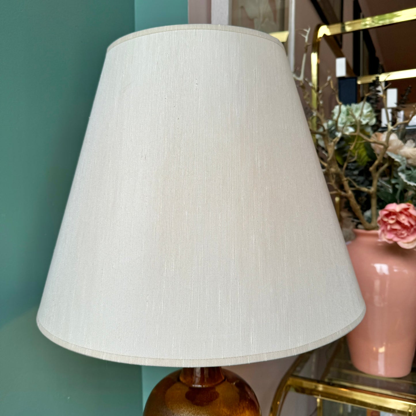 Mid Century Ceramic Table Lamp with Shade