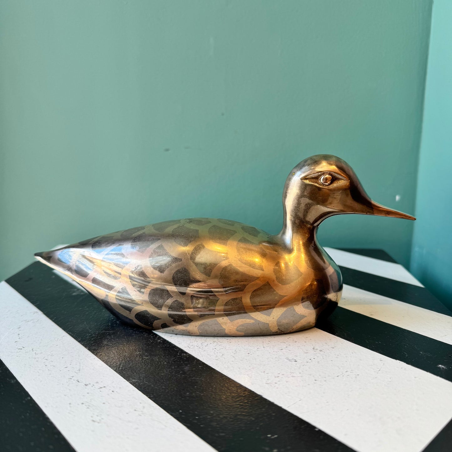 Vintage Brass Mallard Duck Figurine