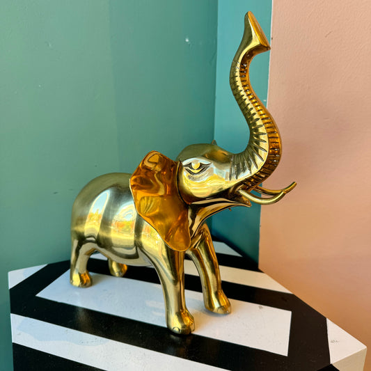 Vintage Brass Elephant Statue