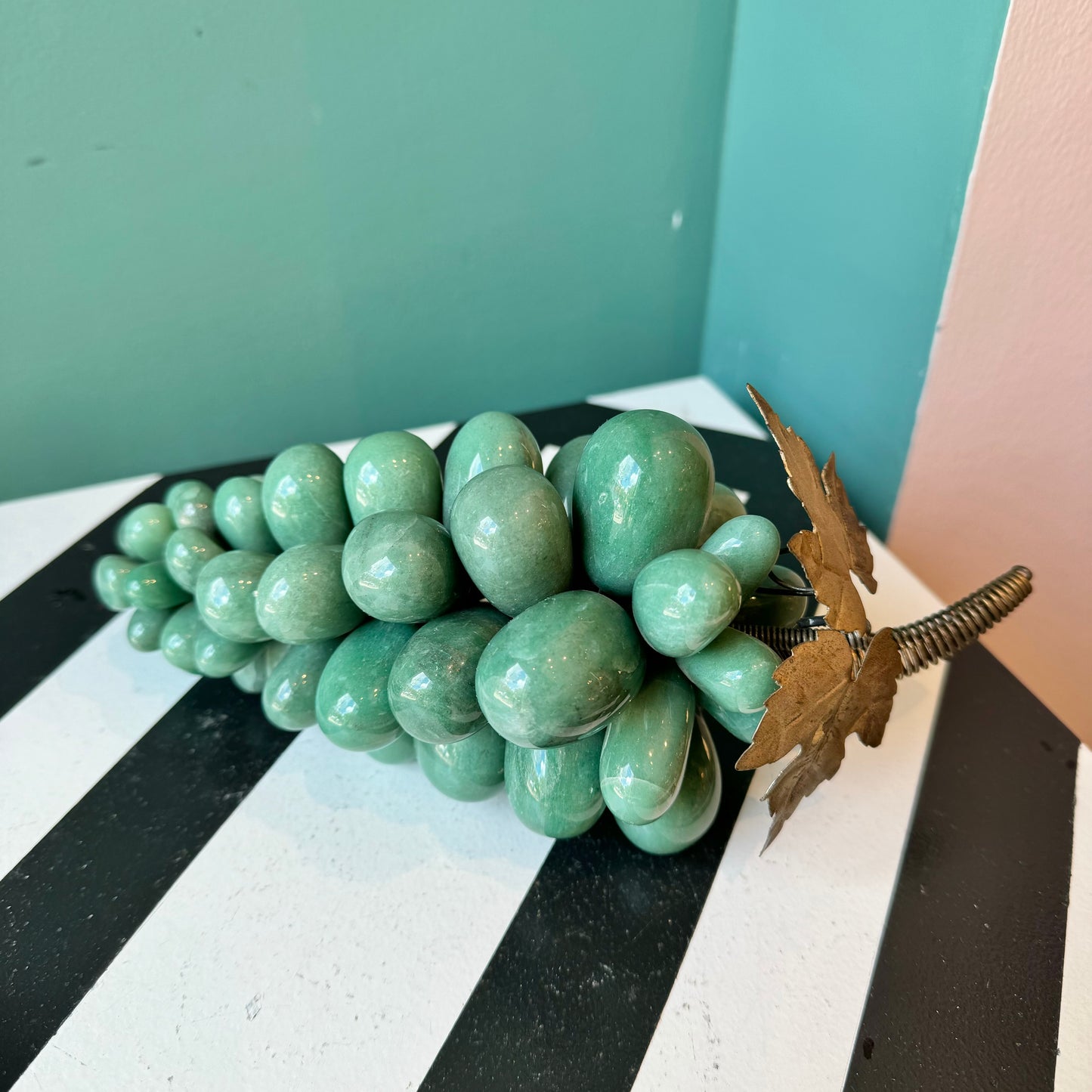 Mid Century Aventurine Stone Bunch of Grapes