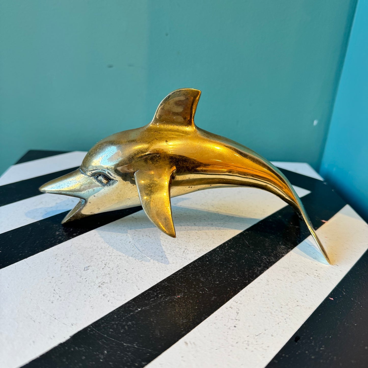 Vintage Brass Dolphin Figurine