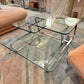 Large Vintage 3 Tier Glass and Chrome Coffee Table