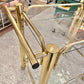 Vintage 2 Tier Brass and Glass Rolling Bar Cart