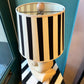 Vintage Ceramic Shell Lamp with Stripe Shade