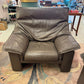 1980's Vintage Taupe Leather Adjustable Arm Chair by Durlet