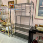 Vintage Milo Baughman Style Chrome and Smoked Glass Etagere