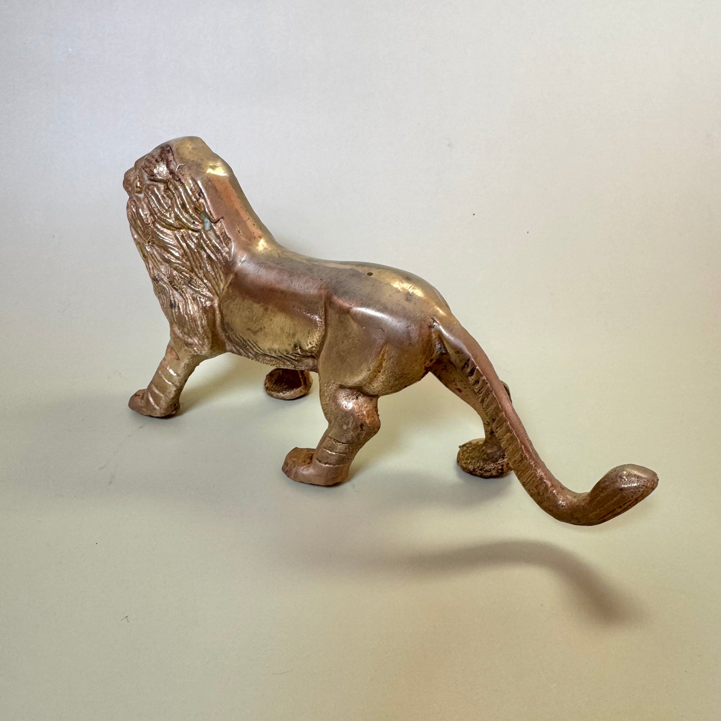 Vintage Brass Lion Statue