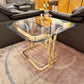 Vintage Brass and Glass Side Table