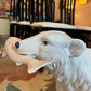 Large Vintage Ceramic Polar Bear with Fish Statue