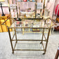 Brass and Glass 3 Tier Rolling Bar Cart