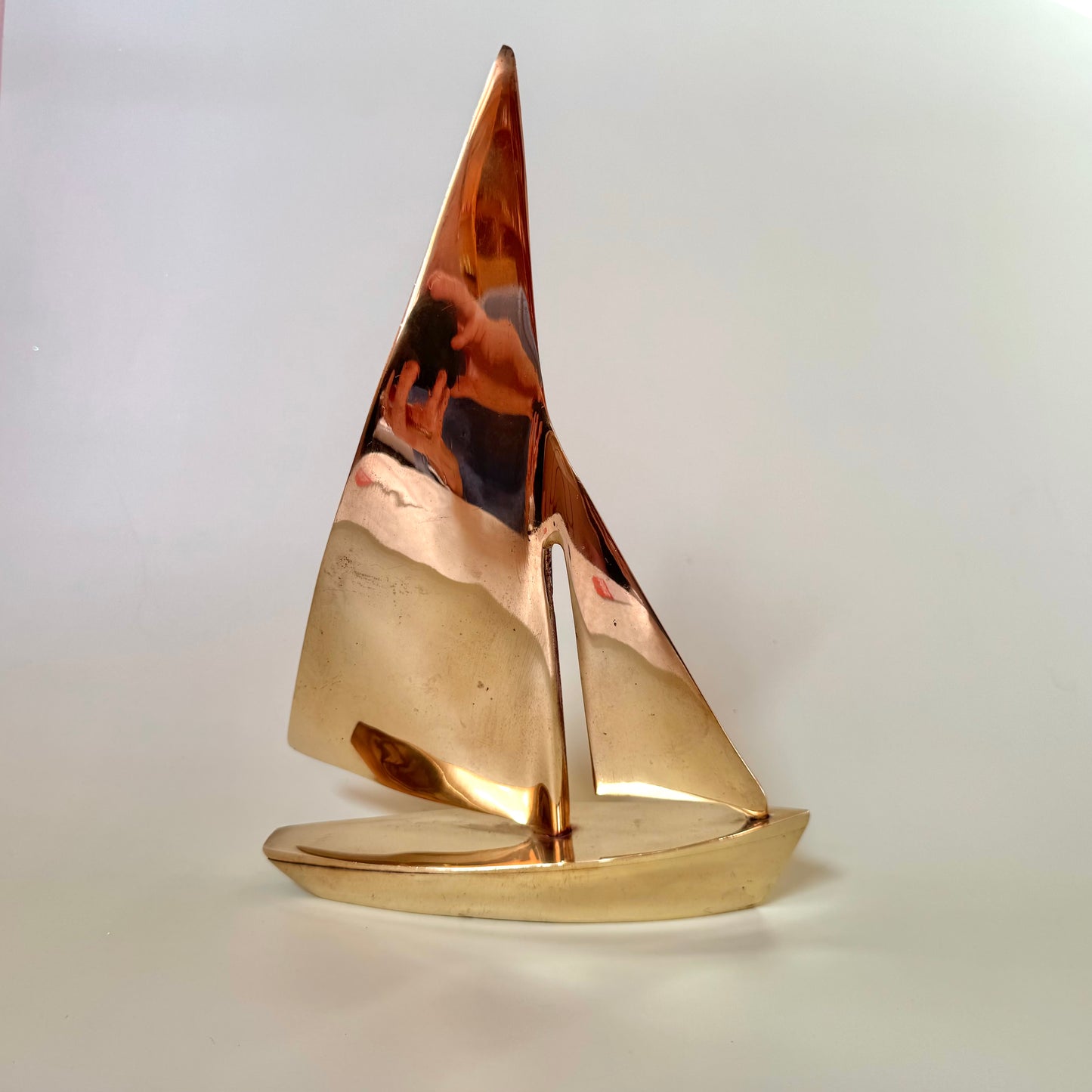 Vintage Brass Sailboat Statue