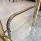 Vintage 2 Tier Brass and Glass Rolling Bar Cart