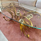 Vintage Italian Gold Gilt Floral Bouquet Wheat Sheaf Coffee Table