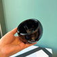 Mid Century Black Glass Orb Ashtray