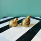 Pair of Vintage Brass Quail Figurines