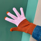 Colorblock Knit Touchscreen Gloves: Rust Lilac