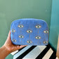 Caribbean Blue Velvet Mystical Eye Makeup Bag by Elizabeth Scarlett London