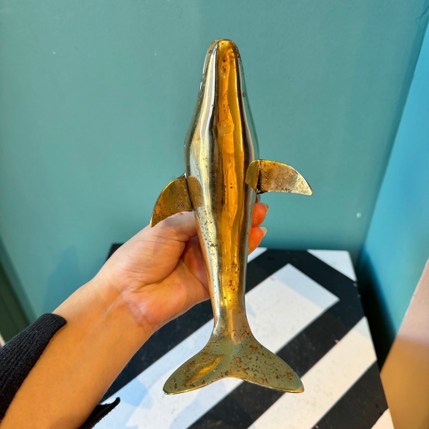 Vintage Brass Dolphin Figurine