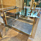 Vintage Brass and Smoked Mirrored Glass Nesting Tables