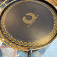 Vintage Three Tier Circular Black and Gold Garland Accent/Side Table