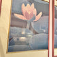 Pair of Vintage Framed Lotus Flower Diptych Artworks