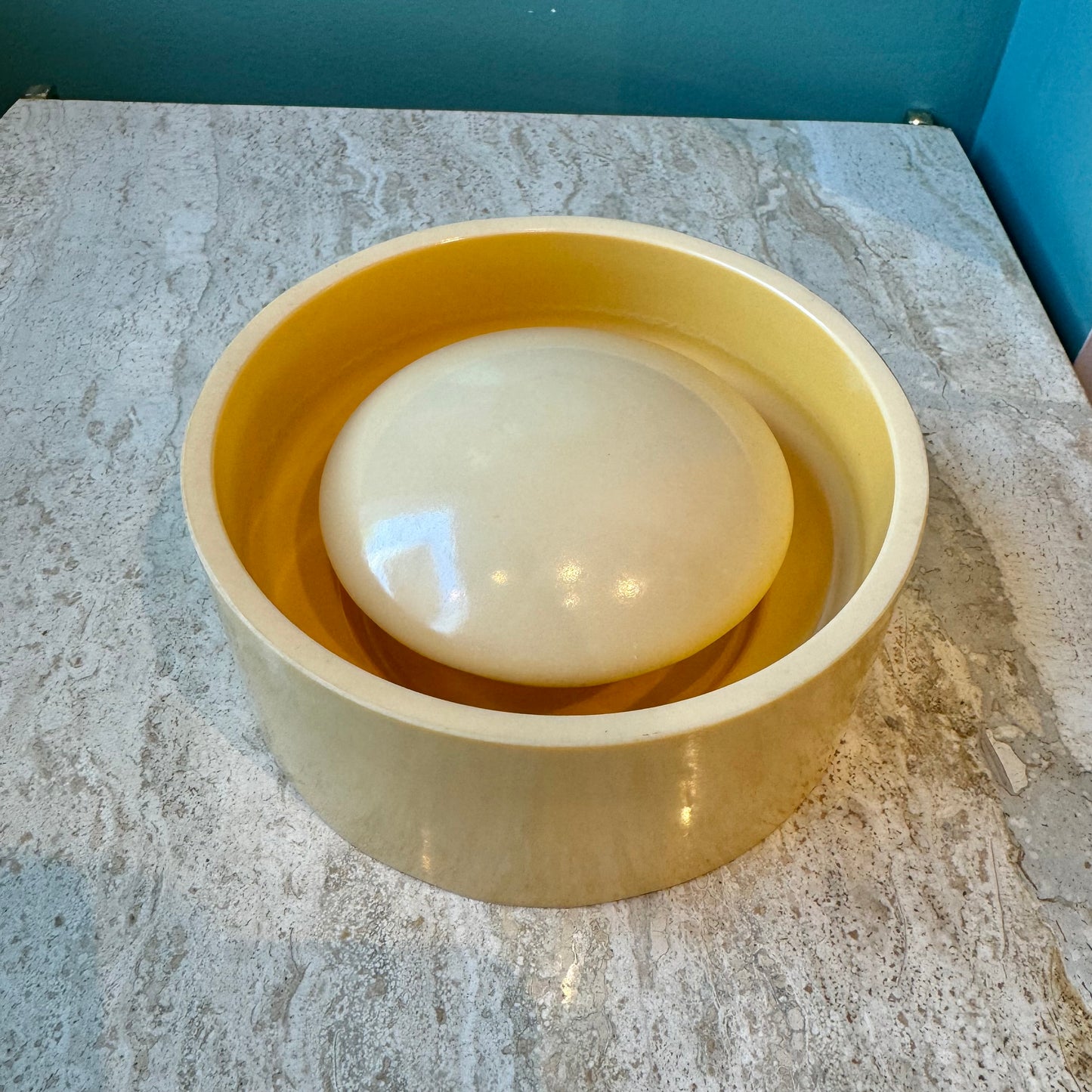 Vintage Yellow Melamine Ashtray