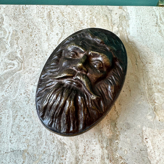 Vintage Oval Bronze Face Box