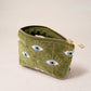 Mystical Eye Fern Green Velvet Coin Purse by Elizabeth Scarlett London