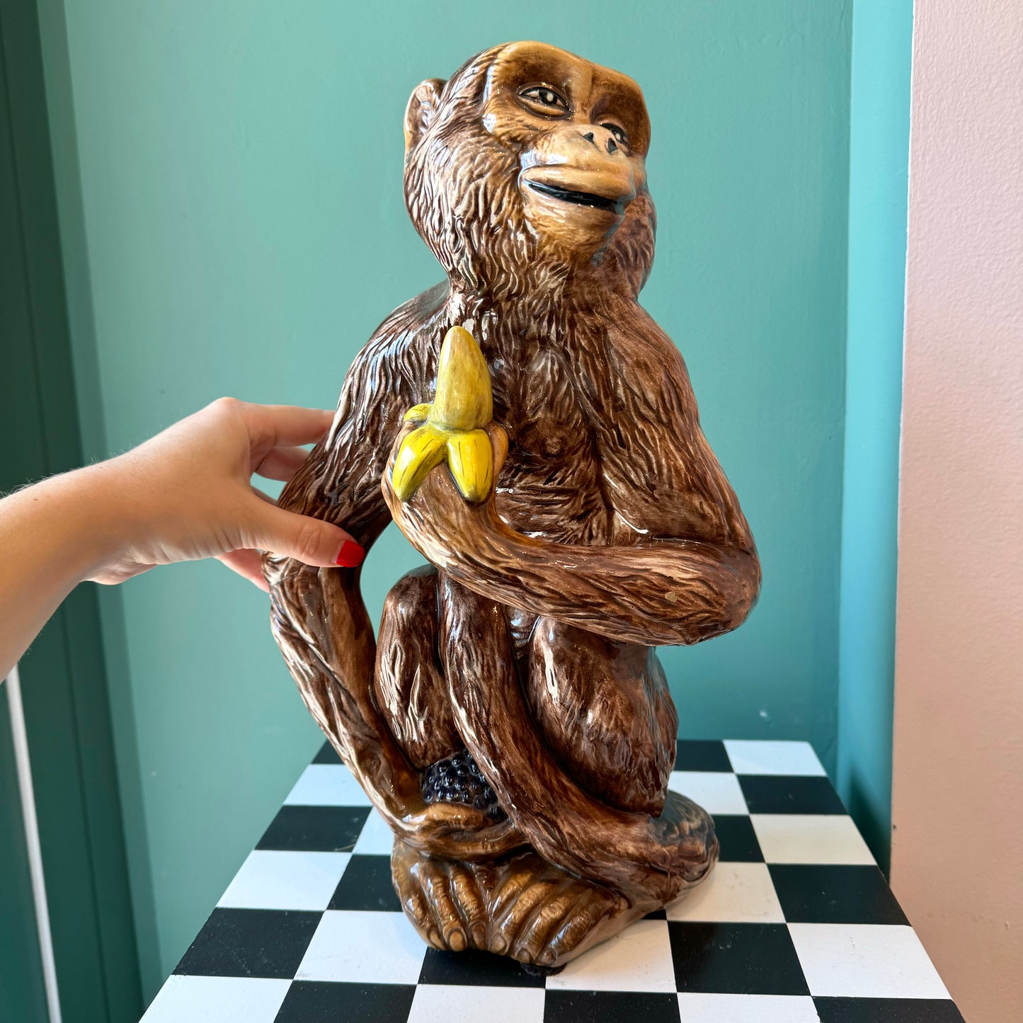 Vintage Ceramic Monkey Statue