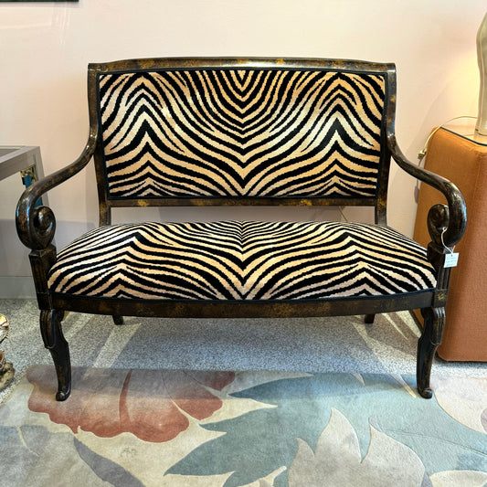 Vintage Zebra Settee Two Seater Sofa